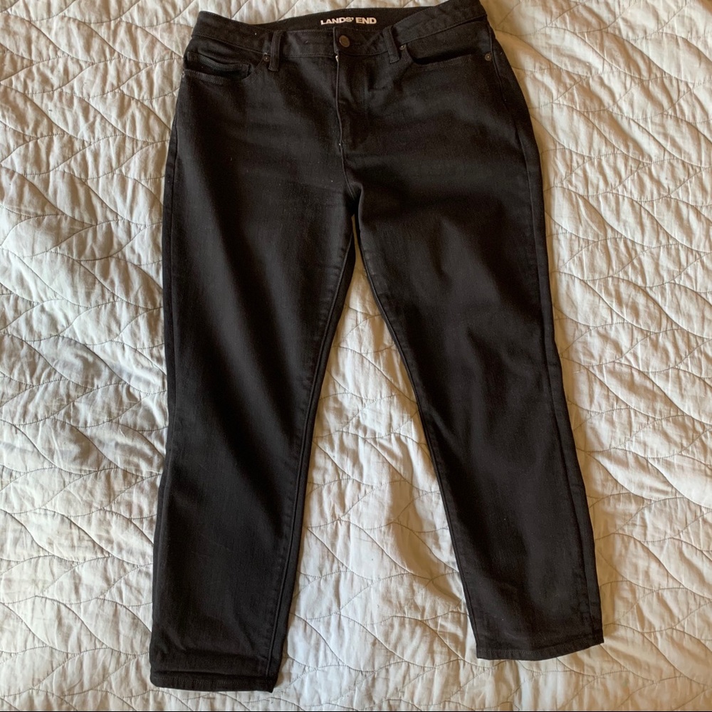 Lands End Curvy-Fit Skinny Jeans, Black, 12P